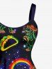 Dinosaur Rainbow Hot Dog Heart Galaxy Print Hawaii Tank Dress -  
