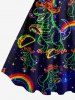 Dinosaur Rainbow Hot Dog Heart Galaxy Print Hawaii Tank Dress -  