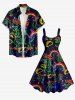 Dinosaur Rainbow Hot Dog Heart Galaxy Print Hawaii Tank Dress -  