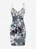 Flowers Leaf Print Convertible Hawaii Beach Cover - Gris 5X