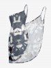Flowers Leaf Print Convertible Hawaii Beach Cover - Gris 5X