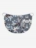 Flowers Leaf Print Convertible Hawaii Beach Cover - Gris 5X