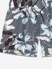 Flower Leaf Print Hawaii Beach Shorts For Men -  