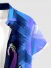 Octopus Brush Painting Print Hawaii Button Pocket Shirt For Men - Bleu profond L