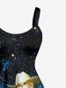 Plus Size Shark Rainbow Cat Sea Galaxy Print Hawaii A Line Dress -  