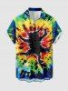 Spiral Tie Dye Cat Print Matching Hawaii Beach Outfit For Couples - Vert 