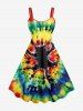 Spiral Tie Dye Cat Print Matching Hawaii Beach Outfit For Couples - Vert 