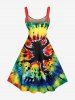 Spiral Tie Dye Cat Print Matching Hawaii Beach Outfit For Couples - Vert 