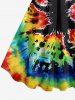 Spiral Tie Dye Cat Print Matching Hawaii Beach Outfit For Couples - Vert 