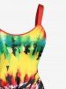 Spiral Tie Dye Cat Print Matching Hawaii Beach Outfit For Couples - Vert 