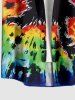 Spiral Tie Dye Cat Print Matching Hawaii Beach Outfit For Couples - Vert 