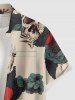 Skulls Leaf Flower Print Matching Hawaii Beach Outfit For Couples -  