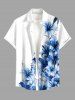 Flowers Print Matching Hawaii Beach Outfit For Couples - Bleu 
