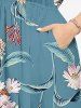 Flowers Leaf Print Matching Hawaii Beach Outfit For Couples -  