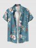 Flowers Leaf Print Matching Hawaii Beach Outfit For Couples -  