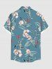 Flowers Leaf Print Matching Hawaii Beach Outfit For Couples -  