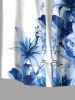 Flowers Print Buttons Pocket Hawaii Shirt For Men - Bleu 4XL