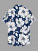 Flowers Leaf Print Buttons Pocket Hawaii Shirt For Men -  