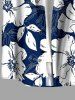Flowers Leaf Print Buttons Pocket Hawaii Shirt For Men -  