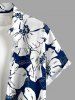 Flowers Leaf Print Buttons Pocket Hawaii Shirt For Men -  