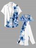Flowers Print Split Hawaii Midi Dress -  