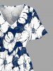 Flowers Leaf Print Split Hawaii Midi Dress -  