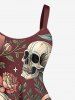 Skulls Flowers Print Hawaii Tank Dress -  