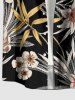 Tropical Leaf Flower Print Hawaii Button Pocket Shirt For Men -  