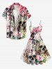 Skulls Newspaper Flower Print Hawaii A Line Dress -  