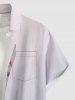 Flower Leaf Ombre Print Hawaii Button Pocket Shirt For Men -  