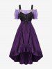 Plus Size Medieval Renaissance Peasant Corset Lace Up Dress Tavern Maid Costume -  