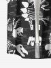 Dinosaur Skeleton Print Buttons Pocket Hawaii Shirt For Men -  