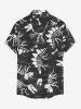 Dinosaur Skeleton Print Buttons Pocket Hawaii Shirt For Men -  