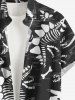 Dinosaur Skeleton Print Buttons Pocket Hawaii Shirt For Men -  