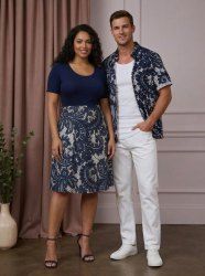 Paisley Floral Lace 3D Print Matching Outfit For Couples -  