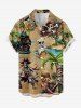 Skulls Skeleton Pirate Coconut Tree Beer Print Matching Hawaii Beach Outfit For Couples -  