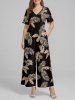 Tropical Leaf Print Matching Hawaii Beach Outfit For Couples -  