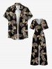 Tropical Leaf Print Matching Hawaii Beach Outfit For Couples -  