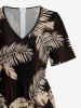 Tropical Leaf Print Matching Hawaii Beach Outfit For Couples -  