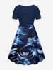 Flowers Leaf Tie Dye Print Matching Hawaii Beach Outfit For Couples -  