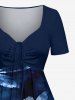 Flowers Leaf Tie Dye Print Matching Hawaii Beach Outfit For Couples -  