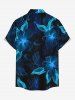 Hibiscus Flowers Leaf Print Buttons Pocket Hawaii Shirt For Men -  