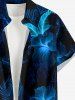 Hibiscus Flowers Leaf Print Buttons Pocket Hawaii Shirt For Men -  