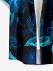 Hibiscus Flowers Leaf Print Buttons Pocket Hawaii Shirt For Men -  