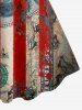 Robe trapèze grande taille à imprimé drapeau américain patriotique et devises - Rouge XXS