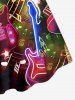 Guitar Music Symbol Rock and Roll Print Hawaii A Line Dress -  