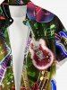 Guitar Music Symbol Rock and Roll Print Hawaii Button Pocket Shirt For Men -  