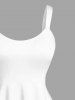 Flowers Leaf Tropical Print Hawaii Tank Dress - Blanc S
