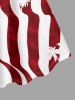Coconut Tree Patriotic American Flag Print A Line Dress -  