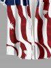 Coconut Tree Patriotic American Flag Print Button Pocket Shirt For Men -  